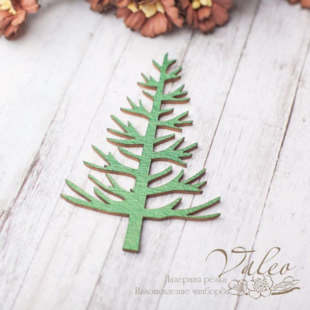 Чіпборд Valeo кольоровий Ялинка 41*64мм зелений перламутр V2427
