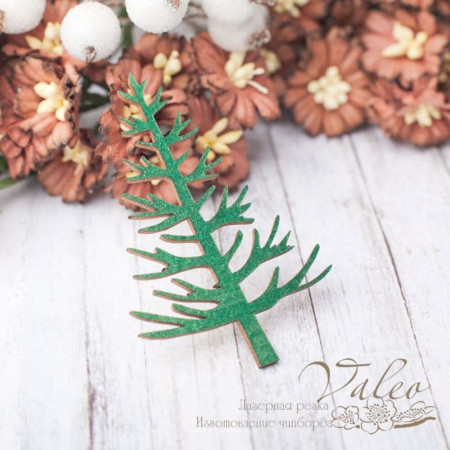 Чіпборд Valeo кольоровий Ялинка 41*64мм зелений перламутр V2427