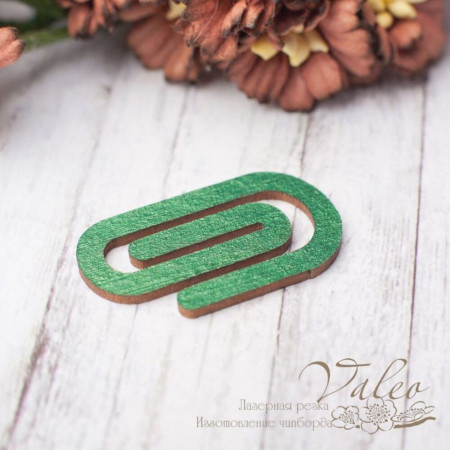 Чіпборд Valeo кольоровий Скріпка 19 * 33мм зелений перламутр V2433