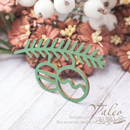 Чіпборд Valeo кольоровий Гілочка 59*37мм зелений перламутр V2435