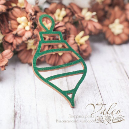 Чіпборд Valeo кольоровий Ялинкова іграшка 29*55мм зелений перламутр V2436