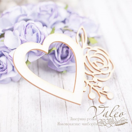 Чіпборд Valeo Квіткова рамка 77*63мм V2203