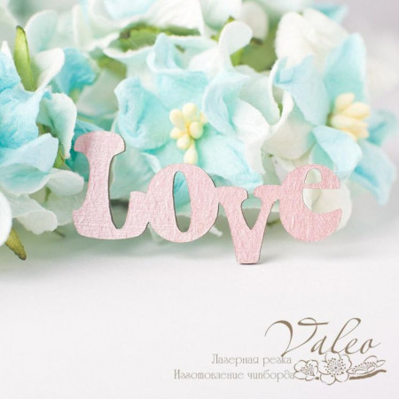 Чіпборд Valeo кольоровий Love 40*19мм рожевий перламутр V2646