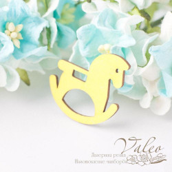 Чіпборд Valeo кольоровий Конячка 27*27мм жовтий з гліттером V2661