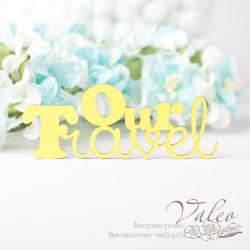 Чіпборд Valeo кольоровий Our Travel 66*25мм жовтий з глітером V2664