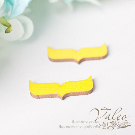 Чіпборд Valeo кольорової дужки 2шт 20*9мм жовтий з гліттером V2665