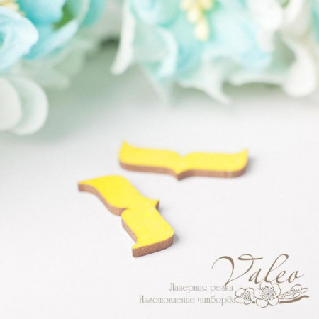 Чіпборд Valeo кольорової дужки 2шт 20*9мм жовтий з гліттером V2665