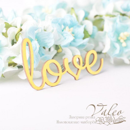 Чіпборд Valeo кольоровий Love 59*29мм жовтий з глітером V2678