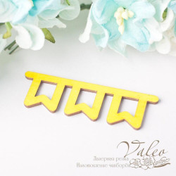 Чіпборд Valeo кольоровий Прапорці 49*15мм жовтий з гліттером V2684