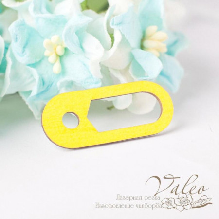 Чіпборд Valeo кольоровий Скріпка 14*32мм жовтий з глітером V2686