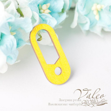 Чіпборд Valeo кольоровий Скріпка 14*32мм жовтий з глітером V2686