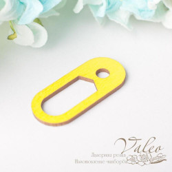 Чіпборд Valeo кольоровий Скріпка 14*32мм жовтий з глітером V2686