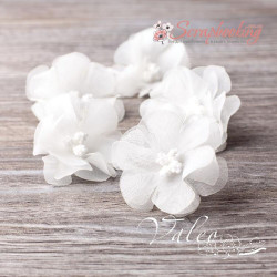 Набір квітів Valeo Незабудки тканинні 4,5см білий 5шт V2725