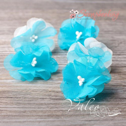 Набір квітів Valeo Незабудки тканинні 4,5см бірюзовий 5шт V2726