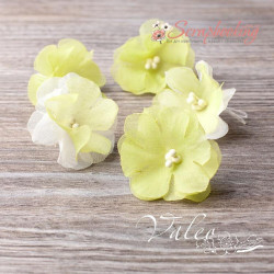 Набір квітів Valeo Незабудки тканинні 4,5см лимонный 5шт V2729