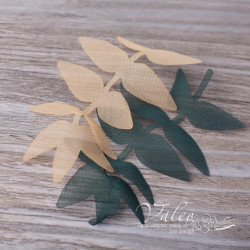 Гілочка декоративна тканинна Valeo 8*4см тютюновий зелений 10шт V2736