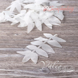 Гілочка декоративна тканинна Valeo 8*4см білий 10шт V2739