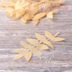 Гілочка декоративна тканинна Valeo 8*4см тютюновий 10шт V2740