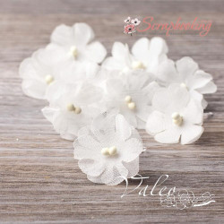 Набір квітів Valeo Незабудки тканинні 2,5см білий 10шт V2742