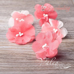 Набір квітів Valeo Незабудки тканинні 4,5см кораловий 5шт V2728