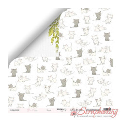 Аркуш паперу 30*30см Scrapmir Pur Pur Кошенята двосторонній